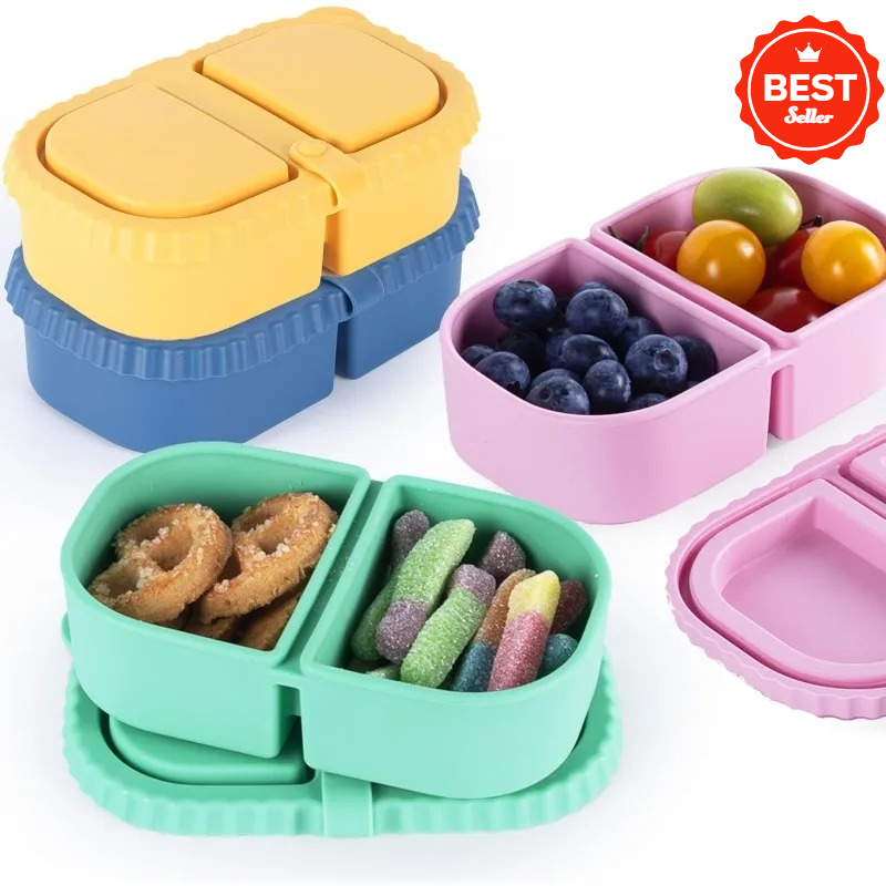Food And Snacks For Picnic - 뚜껑이 있는 재사용 가능한 실리콘 스낵