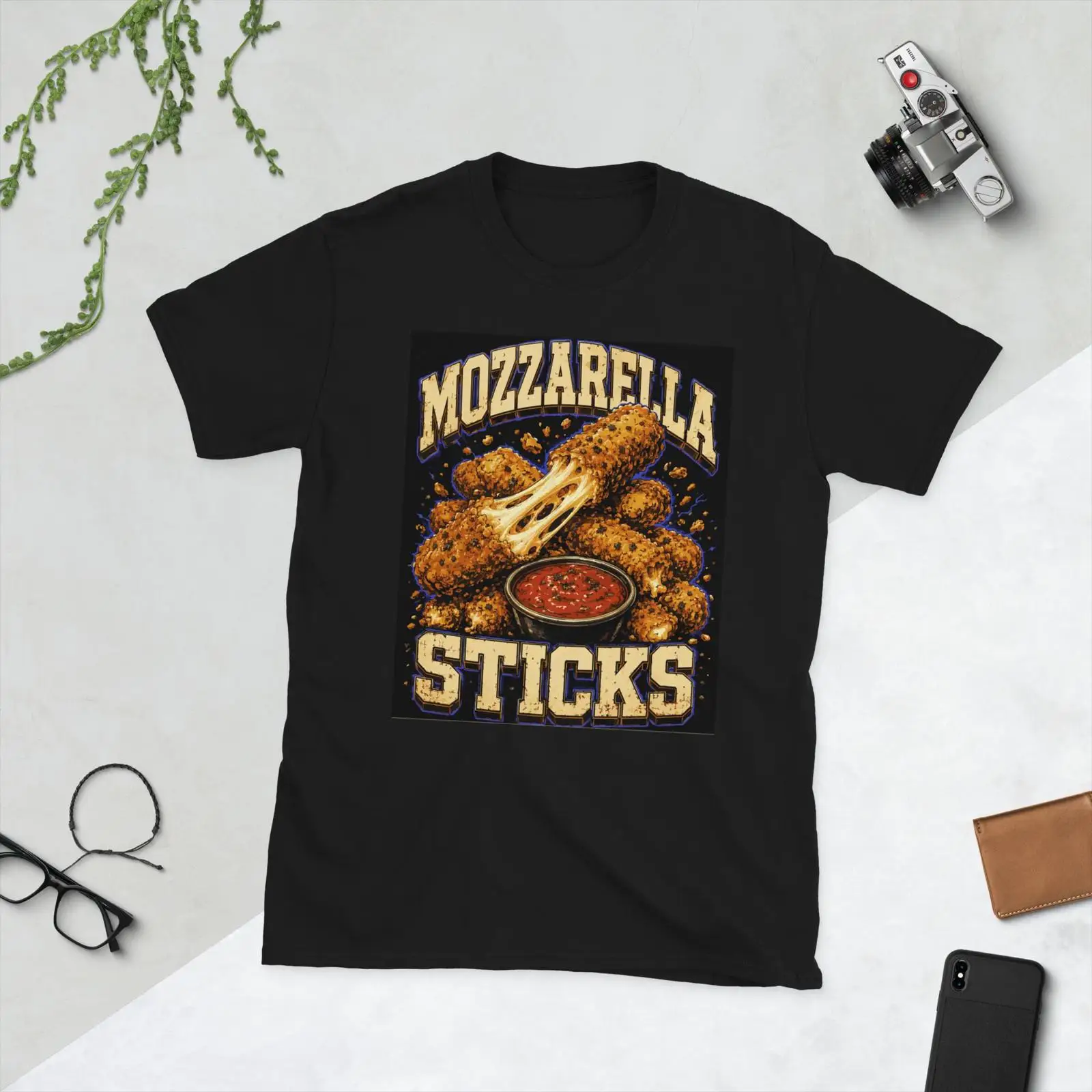 Food Lovers Snacks - 레트로 스낵 애호가 티셔츠 빈티지 모짜렐라