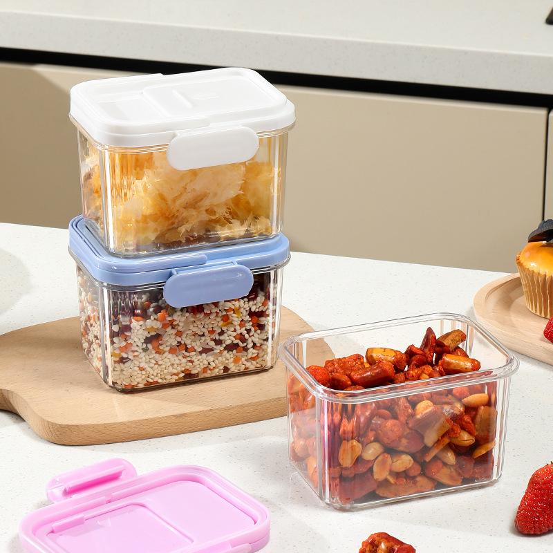 Food And Snacks For Picnic - 밀폐형 식품 보관 용기 손잡이 뚜껑이