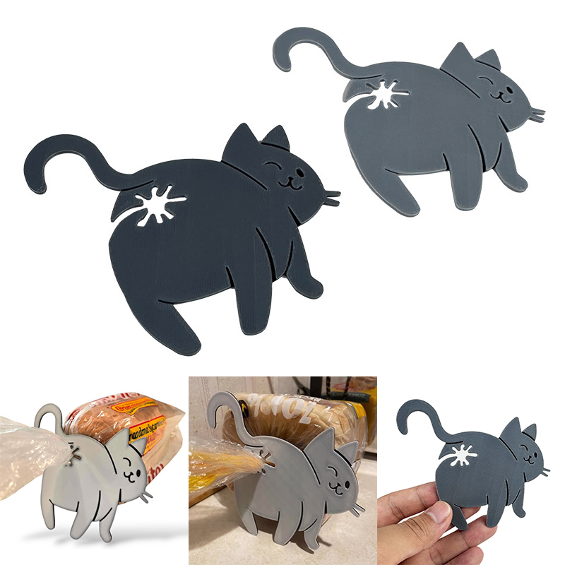 2개입 3D 고양이 엉덩이 모양 빵 봉투 클립 간식 봉 - Food Lovers Snacks 리뷰 및 가격