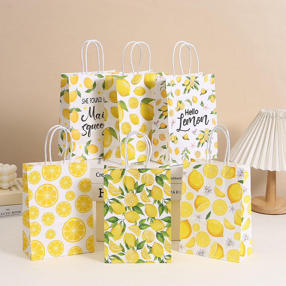 6pcs 열대 여름 헬로 레몬 테마 비스킷 스낵 종이  - Food Snacks Gifts 리뷰 및 가격
